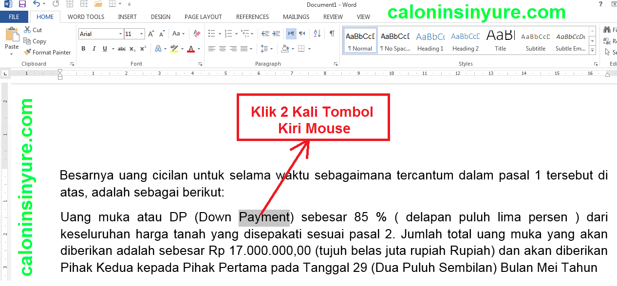 Gambar Tampilan Teks Document MS. Word