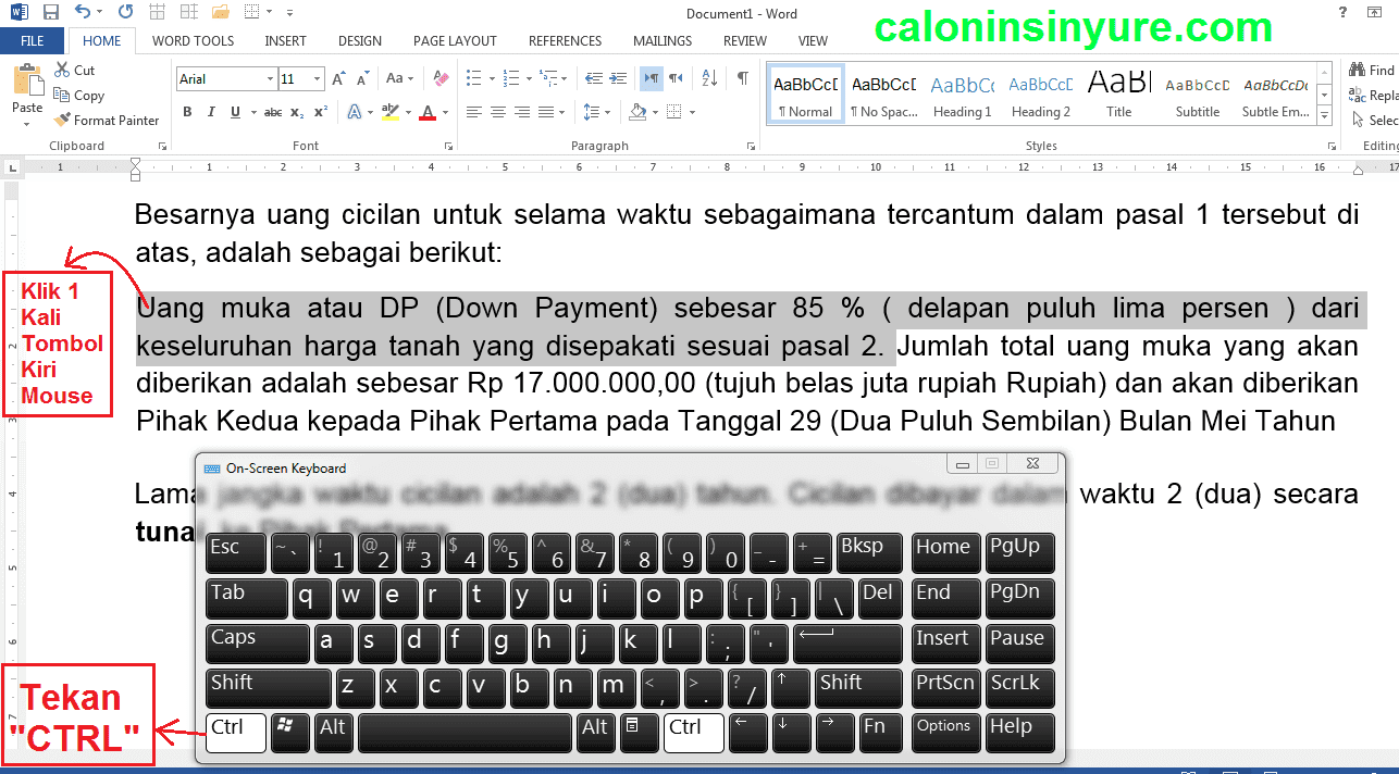 Gambar Tampilan Teks Document MS. Word