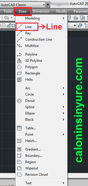 Gambar Tampilan Menu Draw AutoCAD