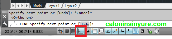 Gambar Tampilan Toolbar Ortho Mode