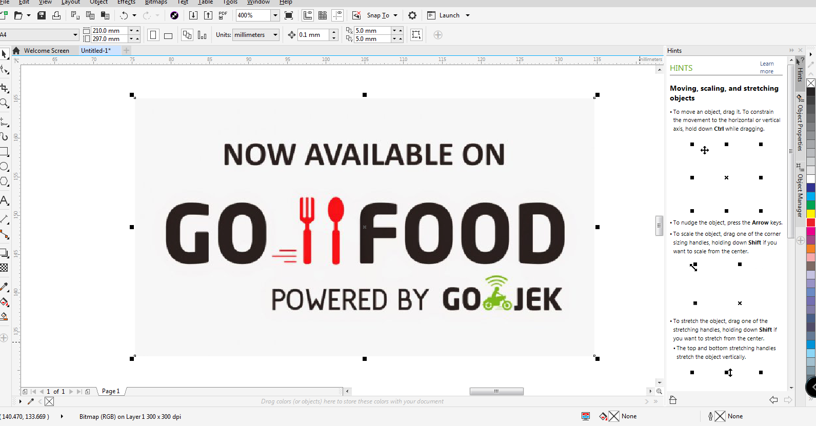 Copas atau import gambar yang akan dibuat vectornya