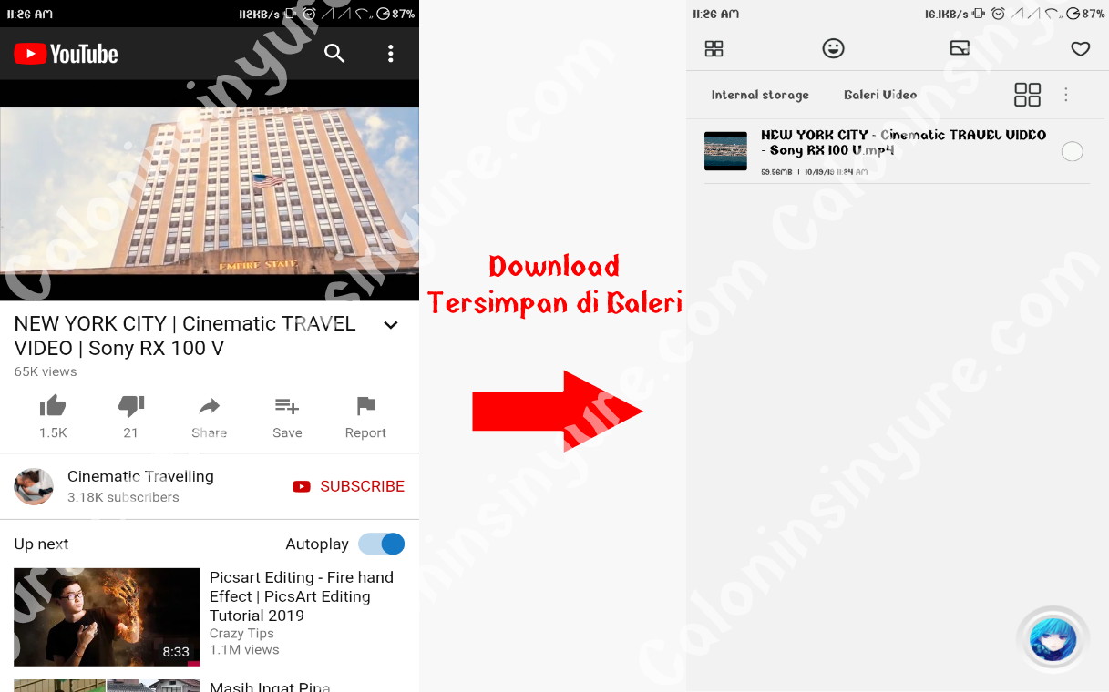 Mendownload Video Dari Youtube Kedalam Galeri