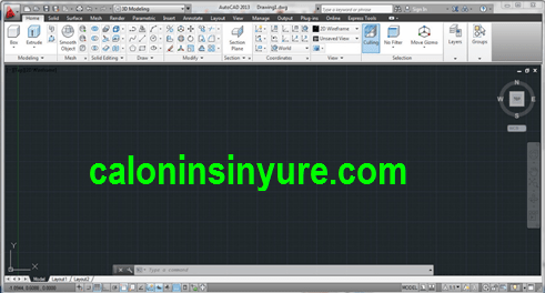 Gambar Tampilan Lembar Kerja<em>AutoCAD 3D Modeling</em>