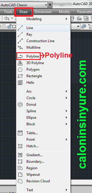Gambar Tampilan Menu Draw AutoCAD