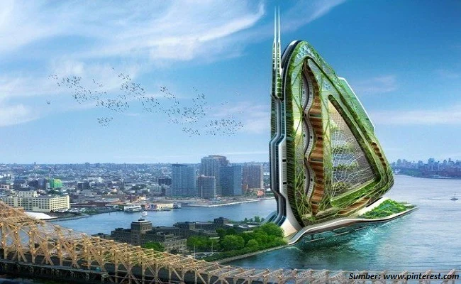 Gambar Konsep Desian Bangunan Mirip Kupu-Kupu di New York(sumber: www.pinterest.com)