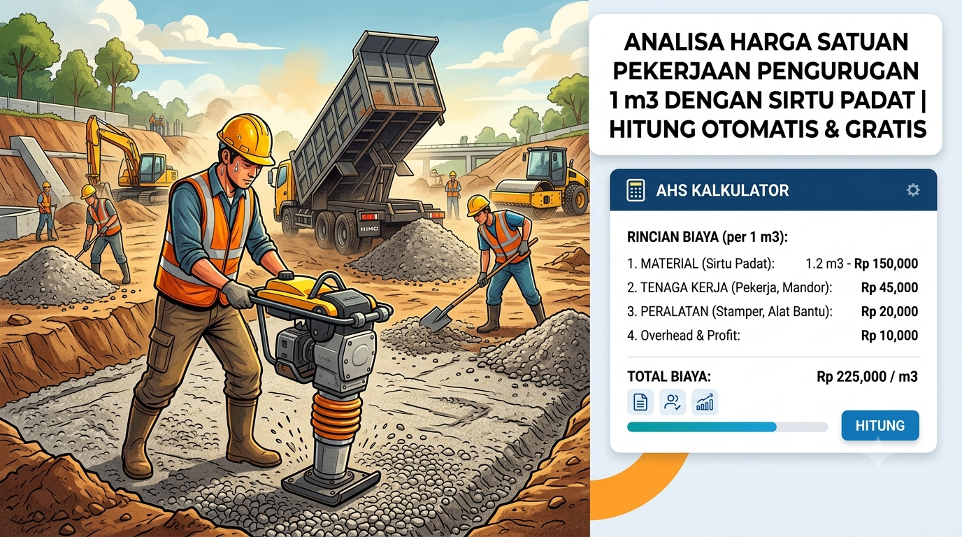 Analisa Harga Satuan Pekerjaan Pengurugan 1 m3 dengan Sirtu Padat