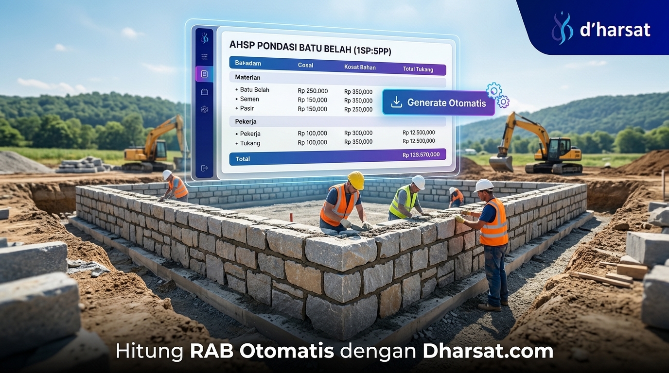 Analisa Harga Satuan Pekerjaan (AHSP) Pondasi Batu Belah 1SP : 5PP Terbaru