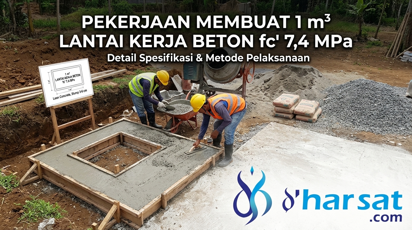 Analisa Harga Satuan Pekerjaan Lantai Kerja Beton f'c 7,4 MPa (1 m3)
